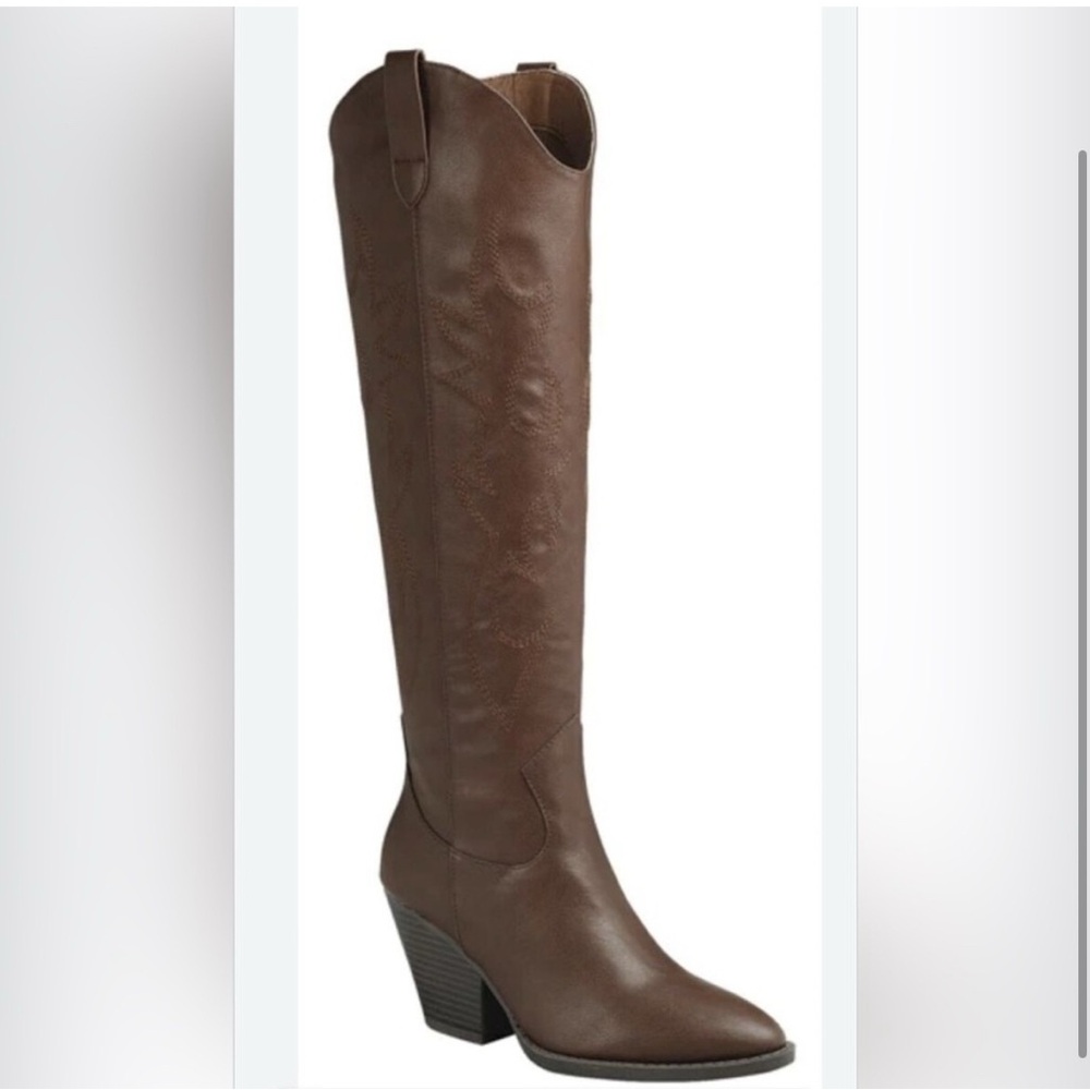 NEW! Women’s Western Chocolate Brown Boots with embroidered detail - Picture 7 of 7